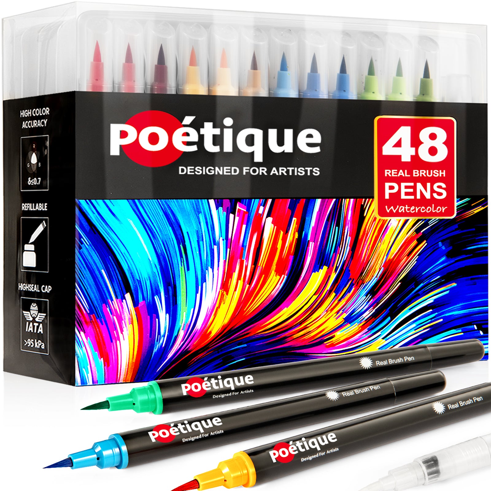 Refillable Watercolor Pens 48 Colors – Nuages ​​blancs